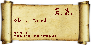 Rácz Margó névjegykártya