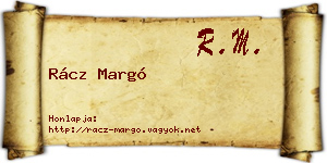 Rácz Margó névjegykártya